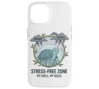 Stress Free Zone My Shell My Rules Caja de Salud Mental Tortuga Carcasa para iPhone 14
