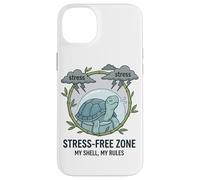Stress Free Zone My Shell My Rules Caja de Salud Mental Tortuga Carcasa para iPhone 14 Plus