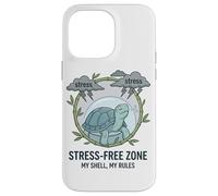 Stress Free Zone My Shell My Rules Caja de Salud Mental Tortuga Carcasa para iPhone 14 Pro MAX
