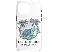 Stress Free Zone My Shell My Rules Caja de Salud Mental Tortuga Carcasa para iPhone 16 Pro MAX