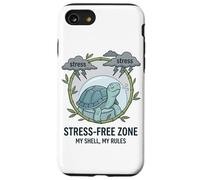 Stress Free Zone My Shell My Rules Caja de Salud Mental Tortuga Carcasa para iPhone SE (2020) / 7/8