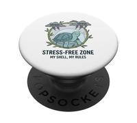 Stress Free Zone My Shell My Rules Caja de Salud Mental Tortuga PopSockets PopGrip Adhesivo