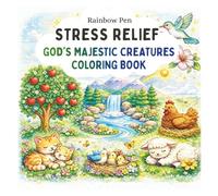 STRESS RELIEF: 55 Easy & Relaxing Coloring Pages with Animals, Landscapes, Beaches, Mushrooms, Flowers & Other Creations of God: Stress Relief, Nature Designs Ranging from Simple to Detailed to Patterned in a Convenient 8.5 x 8.5 Size, For Adults & Kids.