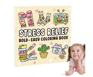 Stress Relief Coloring Book, 48 Sheets Coloring Books with Animal Theme, Stress Relief Doodle, Easter Coloring Book, Multifunctional Doodle Book for Men, Women, Children, Birthday, Easter, Christmas