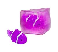 Stress Toy - Realistic Elastic Cube Fish Inside Decoration,Squeeze Stress Toy - for Christmas Stocking Stuffers Party Favors Travel Girl Adults