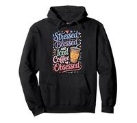 Stressed Blessed And Iced Coffee Obsessed Sudadera con Capucha