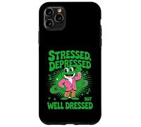 Stressed Depressed But Well Dressed Funny Frog Adult Humor Carcasa para iPhone 11 Pro MAX