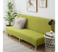 Stretch Armless Sofa Bed Cover For 2/3 Seat Futons, Elastic Slipcover Protector For Folding Sofa Beds, Non-Slip Furniture Cover(D-Green B,L:195-210CM(77-82in))