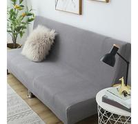 Stretch Armless Sofa Bed Cover For 2/3 Seat Futons, Elastic Slipcover Protector For Folding Sofa Beds, Non-Slip Furniture Cover(D-Gray B,S:120-150CM(48-59in))