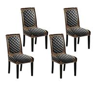 Stretch Dining Chair Covers - 4 Pieces Baroque Vintage Soft Slipcovers | Soft Baroque Style Chair Covers For Home Living Room Kitchen Bedroom Apartment Indoor Outdoor Parties Weddings And Christmas