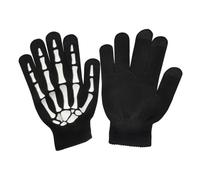 Stretch Knit Skeleton Warm Gloves Lighted Warm Cosplay Skull Gloves