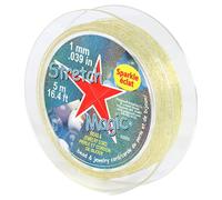 Stretch Magic Cordón elástico para bisutería - Color Dorado Brillante, 1 mm de diámetro, 5 Metros (16,4 pies) - Fácil de anudar, Hilo Resistente y elástico para Hacer bisutería con Cuentas.