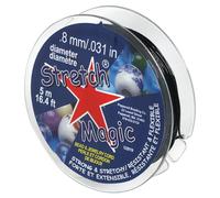 Stretch Magic Cordón elástico para bisutería - Color Negro, 0,8 mm de diámetro, 5 Metros (16,4 pies) - Fácil de anudar, Resistente y elástico para la elaboración de Joyas con Cuentas.