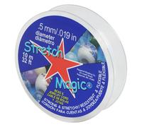 Stretch Magic Cordón elástico para bisutería - Color Transparente, 0,5 mm de diámetro, 10 Metros (32 pies) - Fácil de anudar, Hilo Resistente y elástico para la elaboración de bisutería.