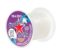 Stretch Magic Cordón elástico para bisutería - Color Transparente, 0,5 mm de diámetro, 100 Metros (328 pies) - Fácil de anudar, Hilo Resistente y elástico para la elaboración de bisutería.