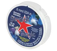 Stretch Magic Cordón elástico para bisutería - Color Transparente, 0,6 mm de diámetro, 10 Metros (32 pies) - Fácil de anudar, Hilo Resistente y elástico para la elaboración de bisutería.