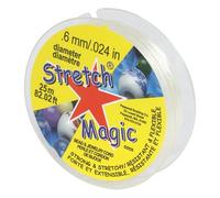 Stretch Magic Cordón elástico para bisutería - Color Transparente, 0,6 mm de diámetro, 25 Metros (82 pies) - Fácil de anudar, Hilo Resistente y elástico para la elaboración de bisutería.
