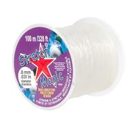 Stretch Magic Cordón elástico para bisutería - Color Transparente, 0,8 mm de diámetro, 100 Metros (328 pies) - Fácil de anudar, Hilo Resistente y elástico para la elaboración de bisutería.