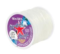 Stretch Magic Cordón elástico para bisutería - Color Transparente, 1 mm de diámetro, 100 Metros (328 pies) - Fácil de anudar, Resistente y elástico para la elaboración de bisutería.