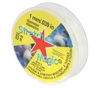 Stretch Magic Cordón elástico para bisutería - Color Transparente, 1 mm de diámetro, 25 Metros (82 pies) - Fácil de anudar, Resistente y elástico para la elaboración de bisutería.