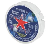 Stretch Magic Cordón elástico para cuentas, color transparente, 1 mm de diámetro, 5 metros, fácil de anudar, cuerda fuerte y elástica para hacer joyas de cuentas