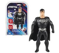 STRETCH - Mini Superman con Traje Negro, Juguete de la Liga de la Justicia de DC Comics, muñeco superhéroe Estirable y maleable, vuelve a su Forma Original, Mide 10 cm, Famosa (TR301000)