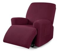 Stretch Recliner Cover Console Covers,Soft Jacquard Recliner Sofa Slipcover 1/2/3 Seat Recliner Cover with Pocket Washable Furniture Protector with Elastic Straps Bottom (Color : #12, Size : 1 Seat