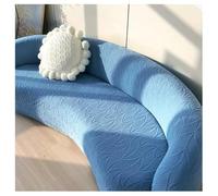 Stretch Semi-Circular Sofa Cover for Dogs,Waterproof Curved Couch Protector,Anti-Scratch Sectional Slipcover with Non-Slip Elastic Design,Boho Home Decor for Pet-Friendly Living Room Furniture(Dark Bl