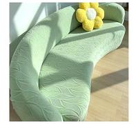 Stretch Semi-Circular Sofa Cover for Dogs,Waterproof Curved Couch Protector,Anti-Scratch Sectional Slipcover with Non-Slip Elastic Design,Boho Home Decor for Pet-Friendly Living Room Furniture(Green,M