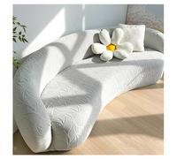 Stretch Semi-Circular Sofa Cover for Dogs,Waterproof Curved Couch Protector,Anti-Scratch Sectional Slipcover with Non-Slip Elastic Design,Boho Home Decor for Pet-Friendly Living Room Furniture(Light G