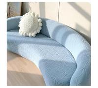 Stretch Semi-Circular Sofa Cover for Dogs,Waterproof Curved Couch Protector,Anti-Scratch Sectional Slipcover with Non-Slip Elastic Design,Boho Home Decor for Pet-Friendly Living Room Furniture(Sky Blu