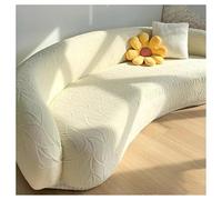 Stretch Semi-Circular Sofa Cover for Dogs,Waterproof Curved Couch Protector,Anti-Scratch Sectional Slipcover with Non-Slip Elastic Design,Boho Home Decor for Pet-Friendly Living Room Furniture(Beige,M