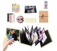 Stretchable Folding Photo Album 6x8 Inch Accordion Scrapbooking Accessories Scrapbook with DIY Set for Enthusiasts Wedding Baby Shower Vacation Graduation Travelers Students
