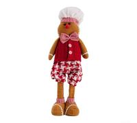 Stretchable Leg Cookie Man Plush Doll 48cm Christmas Decor | Soft Plush Fabric, PP Cotton Filled, Adjustable Height 35-48cm, Festive Red-white Outfit, para ideal For Home Decor And Gifts