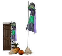 Stretches Broom Halloween Decoration - 9.84 Pies de Halloween Al Aire Libre Bílico Descubrimiento, Decoración Del Hogar Especttral Para Pasarela De Vacaciones Máscara De Entrada De La Puerta De '