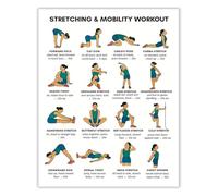 Stretching Mobility Flexibility Routine Poster | Support joint health with stretch guide poster(Magnetic,12x18inch(30x45cm))