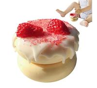 Stretchy Cake Squishy, Soft Sensory Toy, 3.14x3.14x2.14In Non-Sticky Squeeze Ball with Slow Rebound, Handheld Fidget Toy, Stress Reliefs Gadget with Fun Dessert Design, Holiday Toys for Kids and Adult