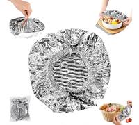 Stretchy Foil Food Covers, Aluminium Foil Covers for Food, Reusable Aluminum Foil Food Covers for Kitchen, Home Dining Table & Food Container Aluminum Foil Heat-Retaining Cover (150PCS)