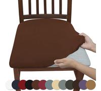 Stretchy Waterproof Chair Covers,Solid Color Gray Removable Stretch Chair Seat Cushion Slipcovers Protector,Durable,Stylish & Easy-Clean, Slipcovers Removable for Kitchen Wedding Party (B,4PCS)