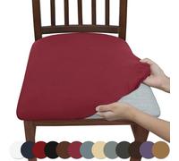 Stretchy Waterproof Chair Covers,Solid Color Gray Removable Stretch Chair Seat Cushion Slipcovers Protector,Durable,Stylish & Easy-Clean, Slipcovers Removable for Kitchen Wedding Party (J,4PCS)