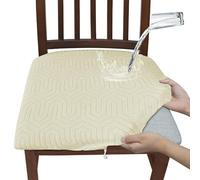 Stretchy Waterproof Chair Covers,Solid Color Gray Removable Stretch Chair Seat Cushion Slipcovers Protector,Durable,Stylish & Easy-Clean, Slipcovers Removable for Kitchen Wedding Party (U,6PCS)