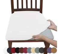 Stretchy Waterproof Chair Covers,Solid Color Gray Removable Stretch Chair Seat Cushion Slipcovers Protector,Durable,Stylish & Easy-Clean, Slipcovers Removable for Kitchen Wedding Party (G,8PCS)