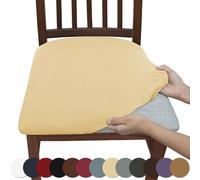 Stretchy Waterproof Chair Covers,Solid Color Gray Removable Stretch Chair Seat Cushion Slipcovers Protector,Durable,Stylish & Easy-Clean, Slipcovers Removable for Kitchen Wedding Party (A,1PCS)