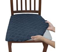 Stretchy Waterproof Chair Covers,Solid Color Gray Removable Stretch Chair Seat Cushion Slipcovers Protector,Durable,Stylish & Easy-Clean, Slipcovers Removable for Kitchen Wedding Party (N,4PCS)