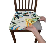Stretchy Waterproof Chair Covers,Solid Color Gray Removable Stretch Chair Seat Cushion Slipcovers Protector,Durable,Stylish & Easy-Clean, Slipcovers Removable for Kitchen Wedding Party (S,4PCS)