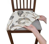 Stretchy Waterproof Chair Covers,Solid Color Gray Removable Stretch Chair Seat Cushion Slipcovers Protector,Durable,Stylish & Easy-Clean, Slipcovers Removable for Kitchen Wedding Party (T,4PCS)