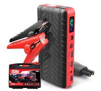 Strex Arrancador de puente de 12V para coche - 1000A / 18.000 mAh - Ayuda de arranque 4 en 1 con Powerbank, linterna LED y luz de emergencia SOS - Caja de almacenamiento
