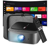 Strex Beamer - Proyector Smart 1080P Full HD - Soporte 4K - WiFi y Bluetooth - Altavoces integrados - Mini Beamer portátil Cine en casa - WhaleOS - Incluye bolsa de almacenamiento y pantalla de