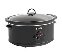Strex Olla de cocción lenta 3.5L - Sartén interior de cerámica extraíble - Función mantener caliente - olla de cocción lenta - Negro