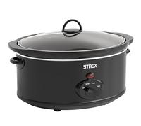 Strex Olla de cocción lenta 6.5L - Sartén interior de cerámica extraíble - Función mantener caliente - olla de cocción lenta - Negro